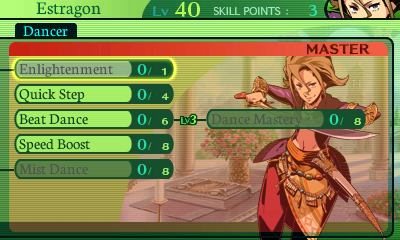 Here you can see the Master skills, those which require a level of 40 or higher.