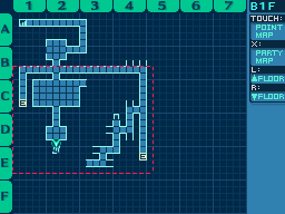 Here you can see a map of the first floor, which the player has begun to fill in.
