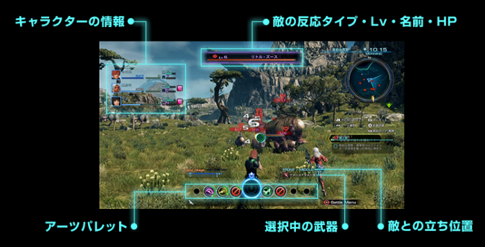 Xenoblade Chronicles X - Battle Screen